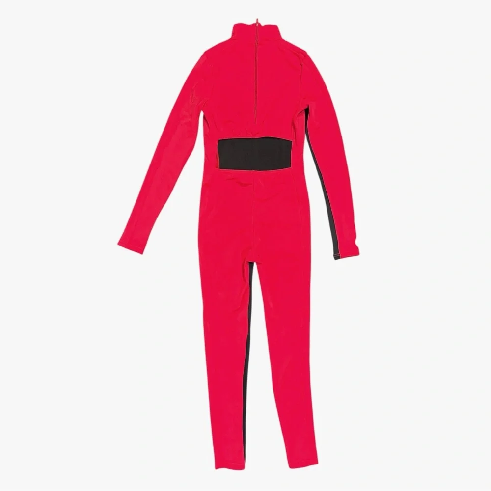 Weissman Black Red Two Tone Unitard MC LC Jazz Dance Costume